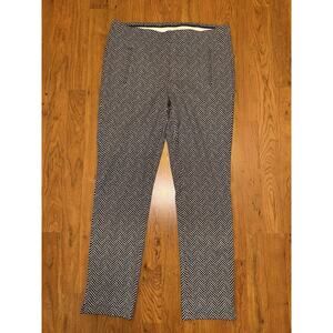 Chico's Juliet Ankle Pants Black & White Herringbone Pattern Stretch Size 1